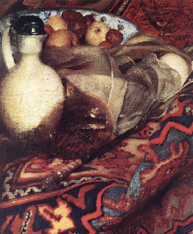 VERMEER VAN DELFT, Jan A Woman Asleep at Table (detail) ert oil painting image